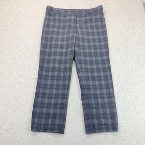 Amanda + Chelsea Women's Plaid Dress Pants Gray Blue Straight Leg Size 14